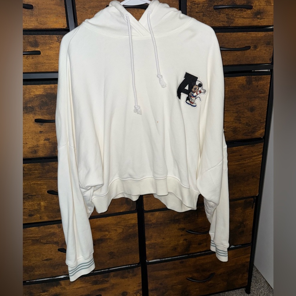 Adidas X Disney White Cropped Hoodie